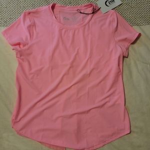 Zyia pink panel split back tee